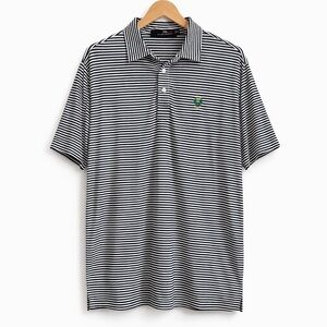 RLX Ralph Lauren Performance Polo Shirt Men’s XL Long Navy White Striped Golf